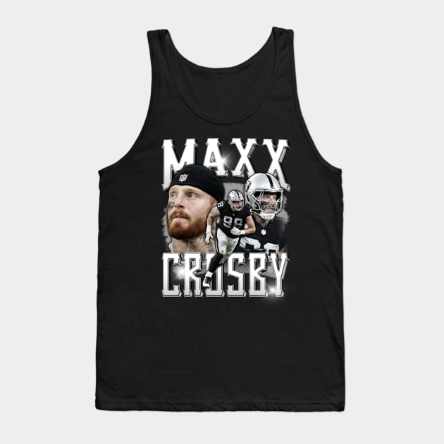 VINTAGE FOOTBALL MAXX CROSBY BOOTLEG Tank Top by Archer Expressionism Style